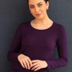 Round Neck Top Dark Purple